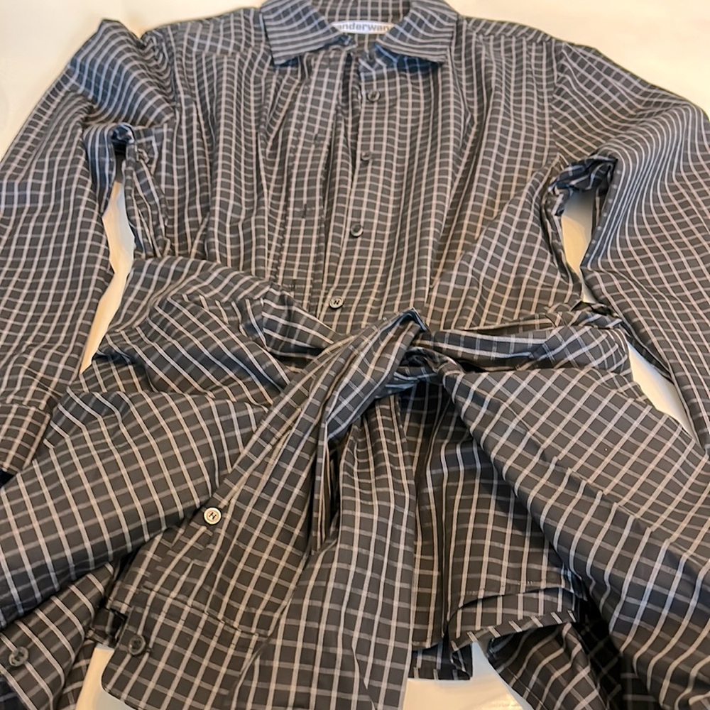 Alexander wang poplin top tie at waste